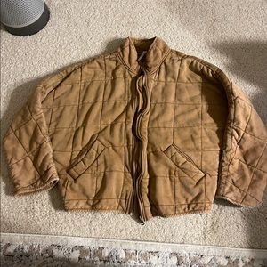 Free People Quilted dolman jacket Toasted Coconut small